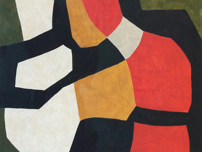 Ralph Stout, Vase, 2015,acrylic on paper, 18 x 24 inches, 27.5 x 33 inches framed
