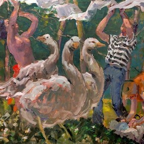 Three of Each, 2014, Oil on Canvas, 110 x 144 cm, © Kevin Sinnott, courtesy of Flowers Gallery