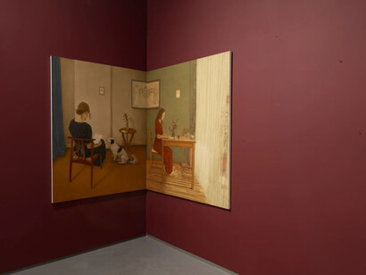 Rugül Serbest, Just die smiling into my eyes, exhibition view. Courtesy of Pi Artworks