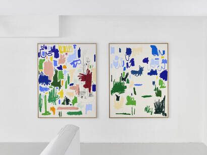 Andi Fischer, Enorm viele Vögel fliegen, Ausstellungsansicht. Mit freundlicher Genehmigung von Sies + Höke