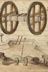 Sketchbook on military art, including geometry, fortifications, artillery, mechanics, and pyrotechnics, ms., séc. XVII, Lessing J. Rosenwald Collection, Library of Congress, Washington