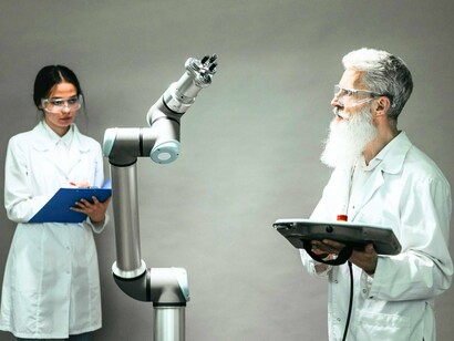 The scientist and apprentice deep in study, representing the spark of skill-building that powers the AI revolution
