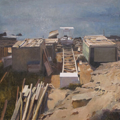 Xavier Rodés, Es Ram (Formentera), 2014, Oil on Canvas, 39" x 39"