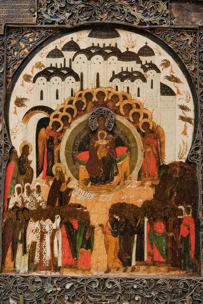 In thee Rejoiceth (detail), first third of the XVI century. Novgorod. Courtesy of the New Tretyakov Gallery