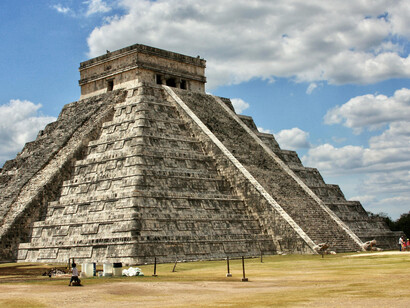 Chichén Itzá, a major pre-Columbian city built by the Maya during the Terminal Classic period, is located in Tinúm Municipality, Yucatán, Mexico