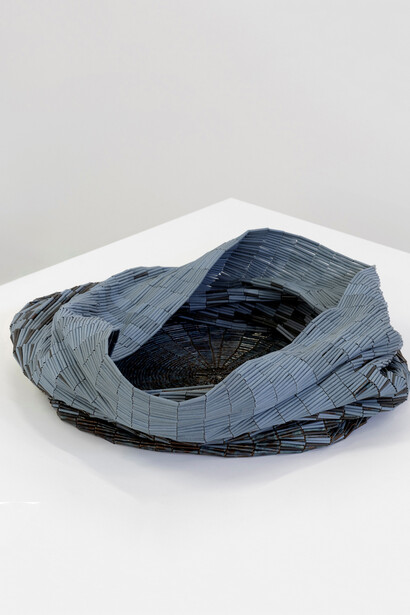 Nadia Myre, Untitled (Large blue basket). Courtesy of National Gallery of Canada