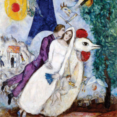 Marc Chagall, Los novios de la Torre Eiffel (1938-39)