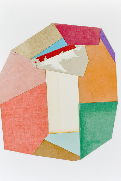 Lauri Hopkins, August in London, 2013, Book covers and cardboard, 40 x 50 cm framed, Courtesy of The Other Art Fair