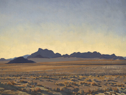 Maynard Dixon, Edge of the Amargosa desert (detail), 1927. Courtesy of the Nevada Museum of Art