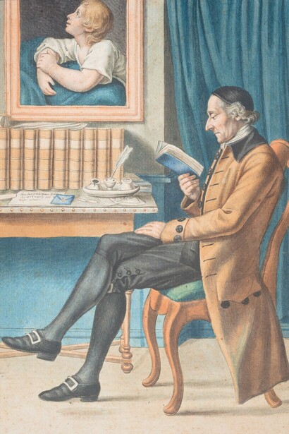Johann Heinrich Lips, Johann Caspar Lavater, lesend, um 1789. Courtesy of Gemäldegalerie