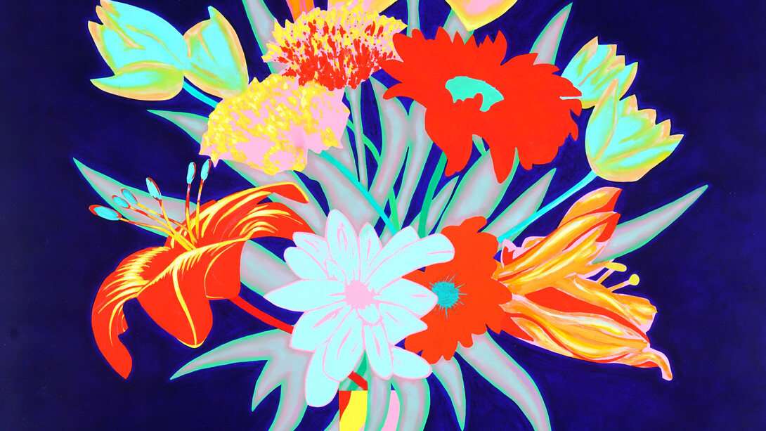 Roland Reiss, Unrepentant flowers: indigo blue (detail), 2018. Courtesy of William Turner Gallery 