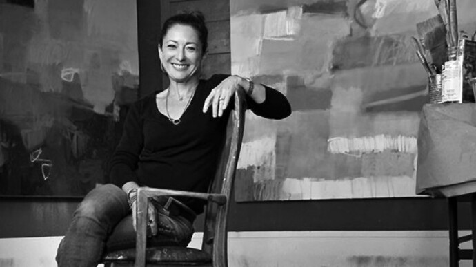 Artist Sharon Paster in her studio