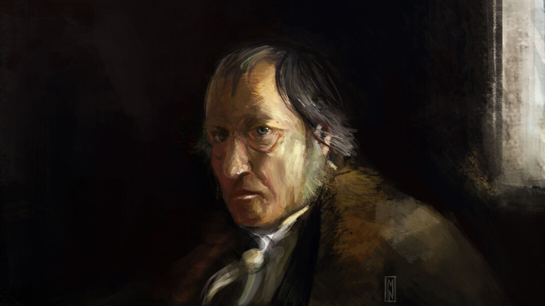 Retrato de Georg Wilhelm Friedrich Hegel por Mitchellnolte