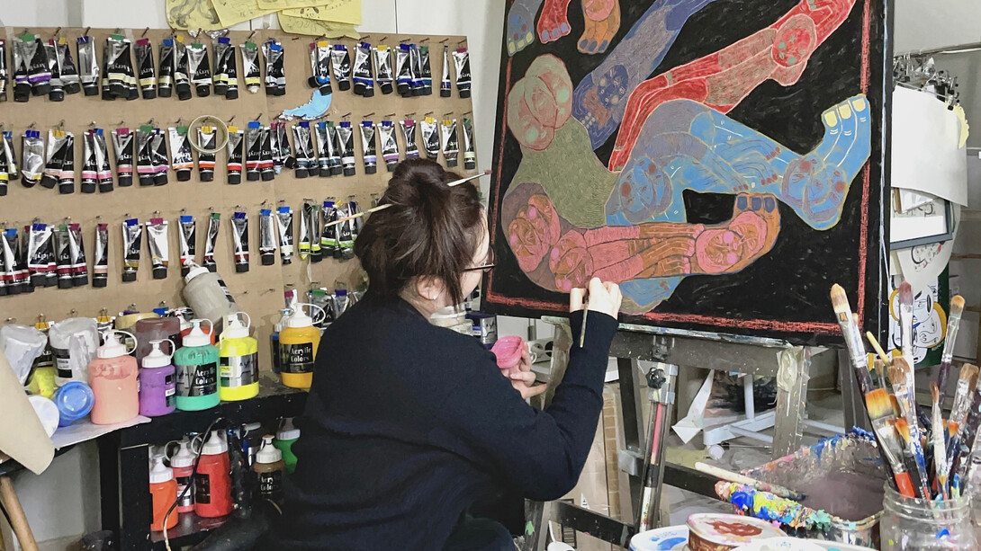 Yool Kim in her studio. Courtesy of Court Tree Collective Gallery