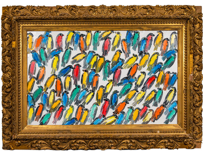 Hunt Slonem, Finches Guilded Age. Courtesy of the artist and Grenning Gallery