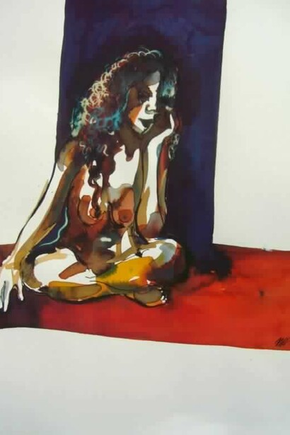 Massimo Geloso Peralta, Studio di figura C4,
ecoline su carta, 2012, 30 x 40 cm