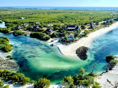 Vista aérea de um Hotel na Ilha de Moçambique