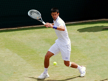 Novak Djokovic. Favori du dernier tournoi de la saison ATP, le Belgradois arrivait de Bercy en pleine confiance après sa victoire sur Grigor Dimitrov en finale du Masters 1000 parisien © By Carine06 from UK - CC BY-SA 2.0