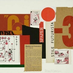 Pablo Echaurren (b. 1951), Noi, 2012, Collage, 28.2 x 56 cm, Courtesy Galleria d’Arte Maggiore, Bologna (Italy)