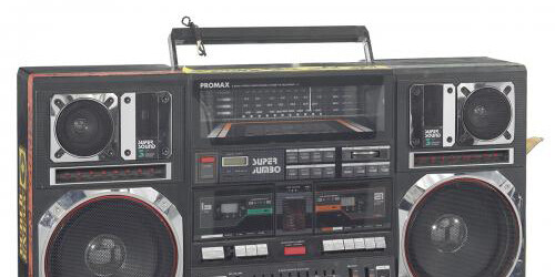 Boombox carried by Radio Raheem in the film Do the Right Thing