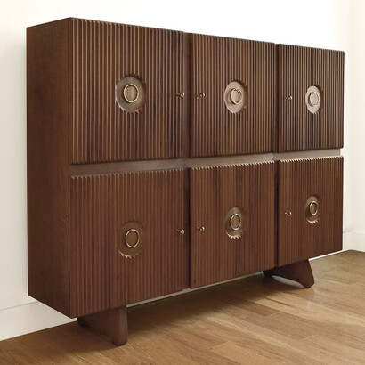 Gail Garlick, 1947 six door cabinet with brass, hardware by Paolo Buffa
