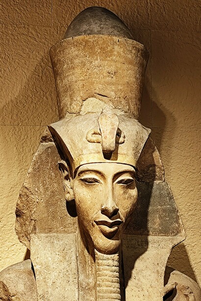The distinctive features of this ancient sculpture on display at the Shanghai Museum capture the enigmatic presence of Akhenaten © Daniel Gauss 