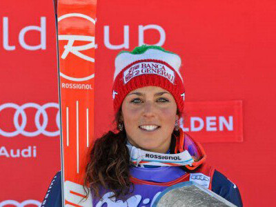 Federica Brignone sul podio