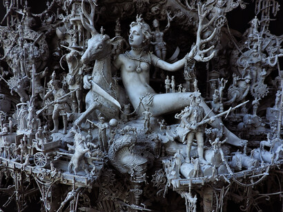 Kris Kuksi, Artemis of Stockholm (detail), 2014, mixed media assemblage, 32 x 32.5 x 10 inches