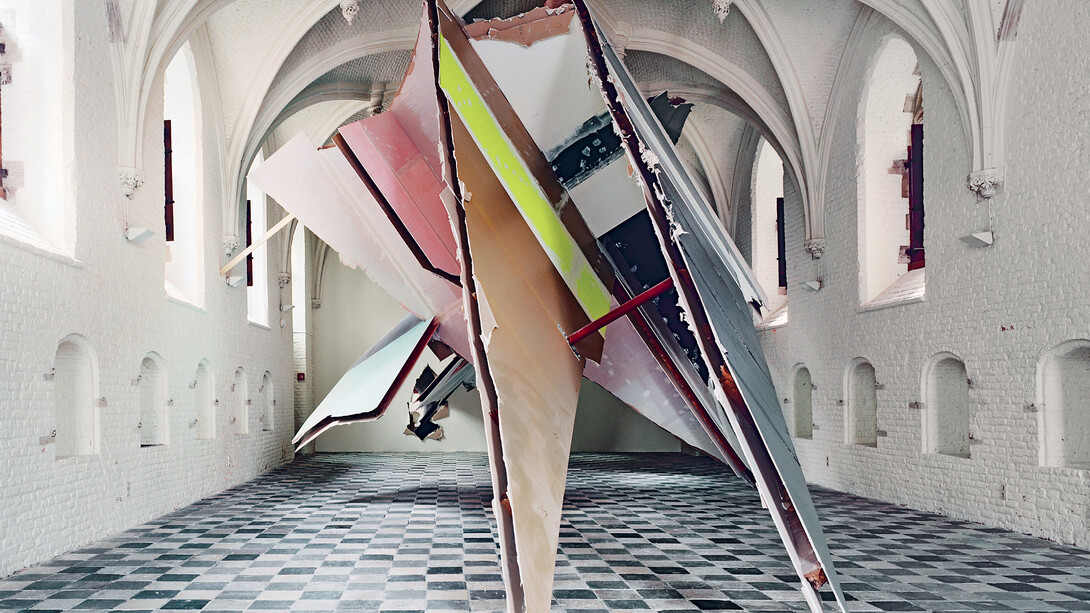 Felix Schramm, Savage Salvage, 2008, cartongesso, legno, metallo,colori