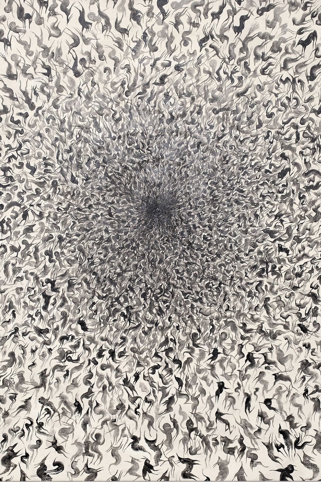 PEYBAK, Abrakan #16, 2015, Gesso, acrylic, ink and pastel on canvas, 78 3/4 x 78 3/4 in. Unique piece, Courtesy Galerie GP & N Vallois, Paris, Photo : Aurélien Mole