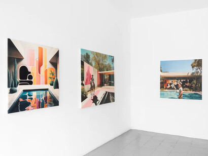 Amir Fattal, I’m just here for the pool, exhibition view. Courtesy of König Gallery