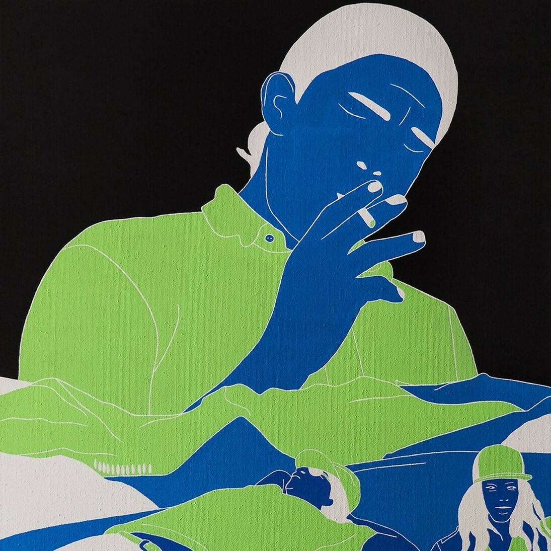 Fosco Grisendi, Sidewalks, 2016, acrilico su tela di juta, cm. 80x80, foto Federica Viani, collezione privata. Courtesy of Palazzo dei Musei