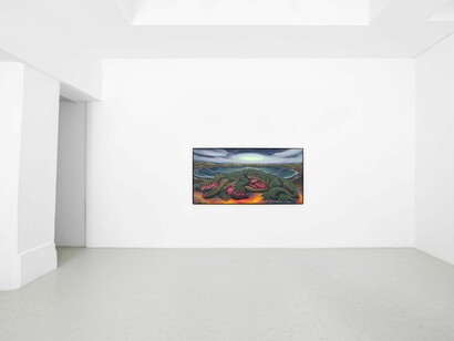 Drew Dodge, Rainbows, rituals, and ruins, exhibition view. Courtesy of Semiose Gallery