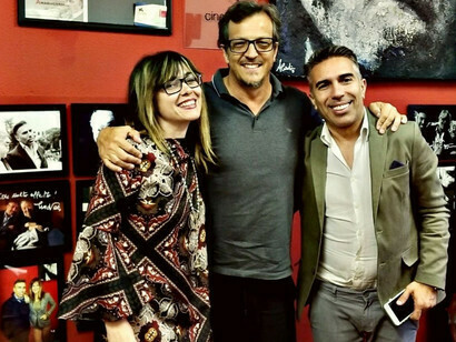 Emanuela Morozzi und Massimiliano Cardia mit Gabriele Muccino