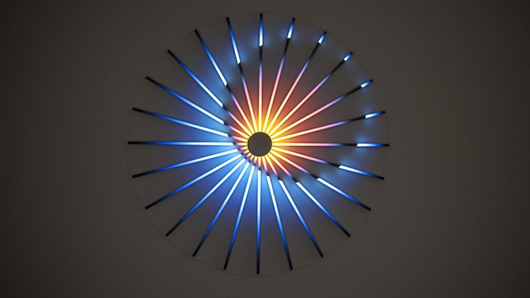 James Clar, Awake in Your Sleep, 2016 LED lights, filters 74.8 in/190cm diameter