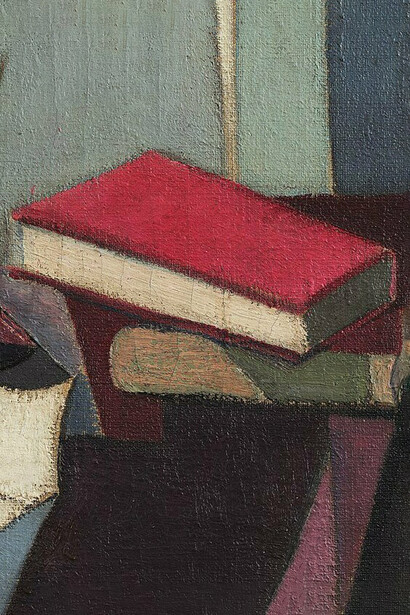 Ángel Zárraga, La Poétesse (detalle), 1917. Entre la historia brutal y la ficción, la novela revive la marcha de quince mil soldados cegados, explorando la guerra más allá de la derrota