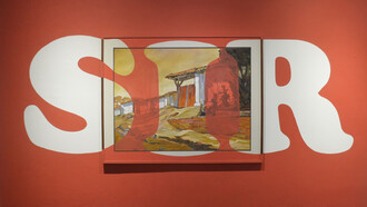 Andrés Murillo; Rojo sobre rojo, 2022. Intervención sobre pared