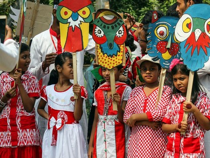 Children at "Pahela Boishakh" celebration, Bangladesh