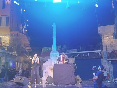 Salwa Jaradat gives her all as she continues to serenade the crowd with her amazing voice in Hammana, Lebanon