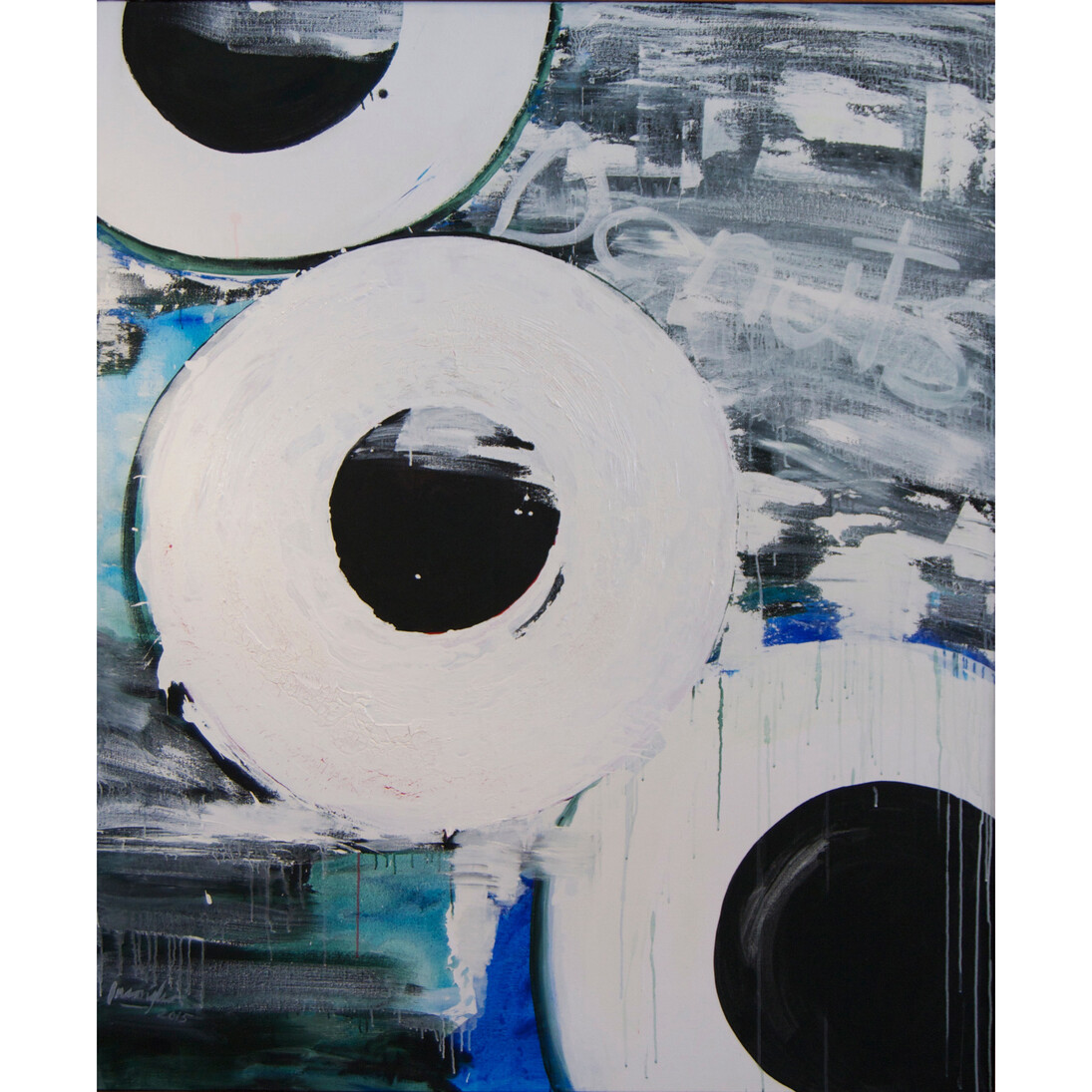 Paintings from the Donut Series, 2015, acrylic on canvas, 60 x 72 inches