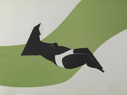 Lynn Chadwick, Reclining Figure (Green Wave)