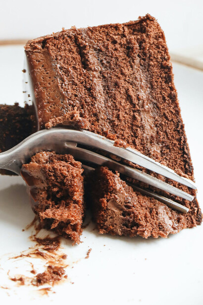 Bolo de chocolate feito de cacau 70%