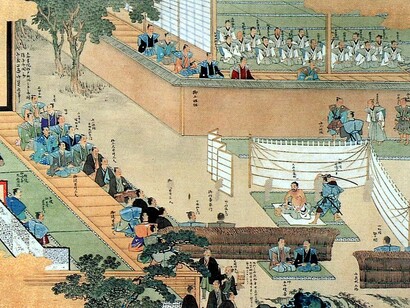 Ōishi Kuranosuke Yoshio Sepuku no Zu (The Harakiri of Ōishi Kuranosuke Yoshio), Edo period, Collection of the Hyōgo Prefecture Museum of History