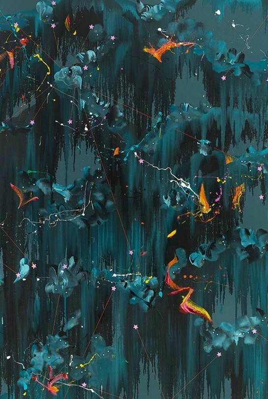 Fiona Rae, Boo Boo Bear, 2013, Oil and acrylic on canvas, 213.4 x 175.3 cm