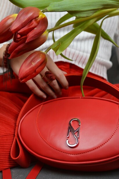 Mini Tulip Bag colore rosso, Martina Sagliaschi