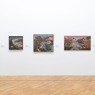 Paulo Pedro Leal, Trágico subúrbio, vista da exposição. Cortesia da Pinacoteca