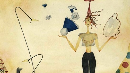 Maddalena Sisto, Design Symbols, 1990, acquarello su carta, 38 x 56,5 cm, Courtesy Galleria Riccardo Crespi