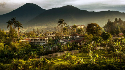 Nestled among the lush greenery, the charming houses in Bandung, Indonesia, offers a serene escape from the hustle and bustle of city life, surrounded by the natural beauty of the West Java mountains, it feels like a peaceful retreat into nature