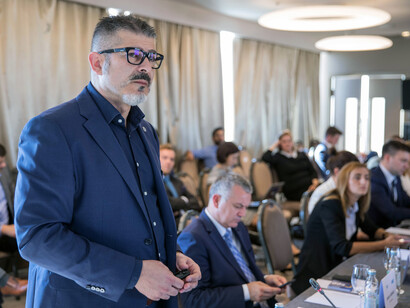 Robert Kopal presenting Croatian Democratic Union's (HDZ) winning parliamentary election campaign at European People’s Party (EPP) Campaign Managers Meeting in Zagreb 16-17 October 2017