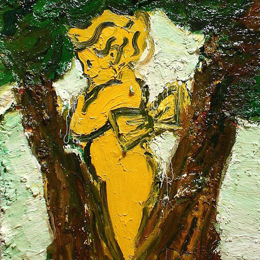 Grant Foster, The Assumed (detail), oil on board, 32.3 x 22 in (82 x 56 cm), 2012